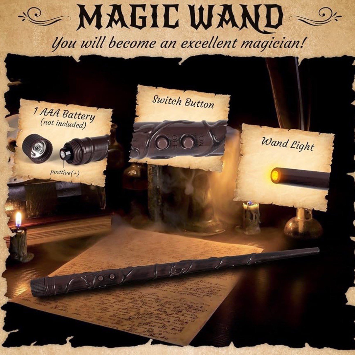 Scarelight™ Candles With Magic Wand Remote